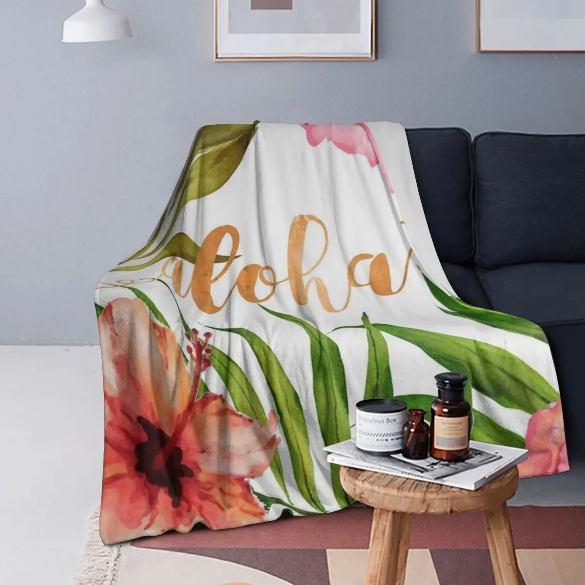Aloha Tropical Hawaiian Floral Watercolor Blankets Soft Flannel Throw Blanket Plush for Bed Living room Picnic Travel Home Couch
Aloha Tropical Hawaiian Floral Watercolor Blankets Soft Flannel Throw Blanket Plush for Bed Living room Picnic Travel Home Couch