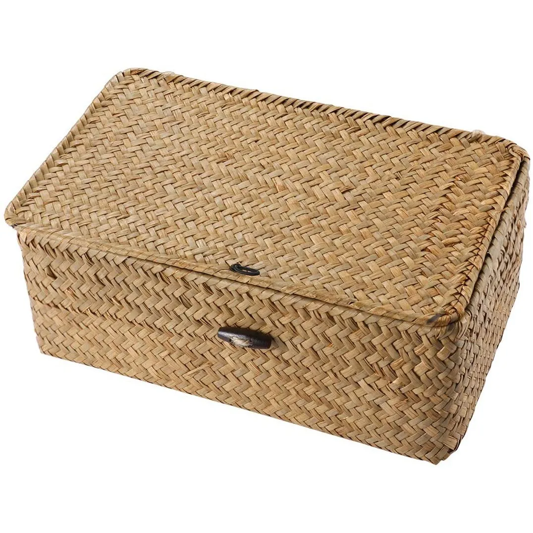 Seagrass Hand Woven Storage Box Storage Box Storage Basket Makeup Organizer Multipurpose Container with Lid 
Seagrass Hand Woven Storage Box Storage Box Storage Basket Makeup Organizer Multipurpose Container with Lid