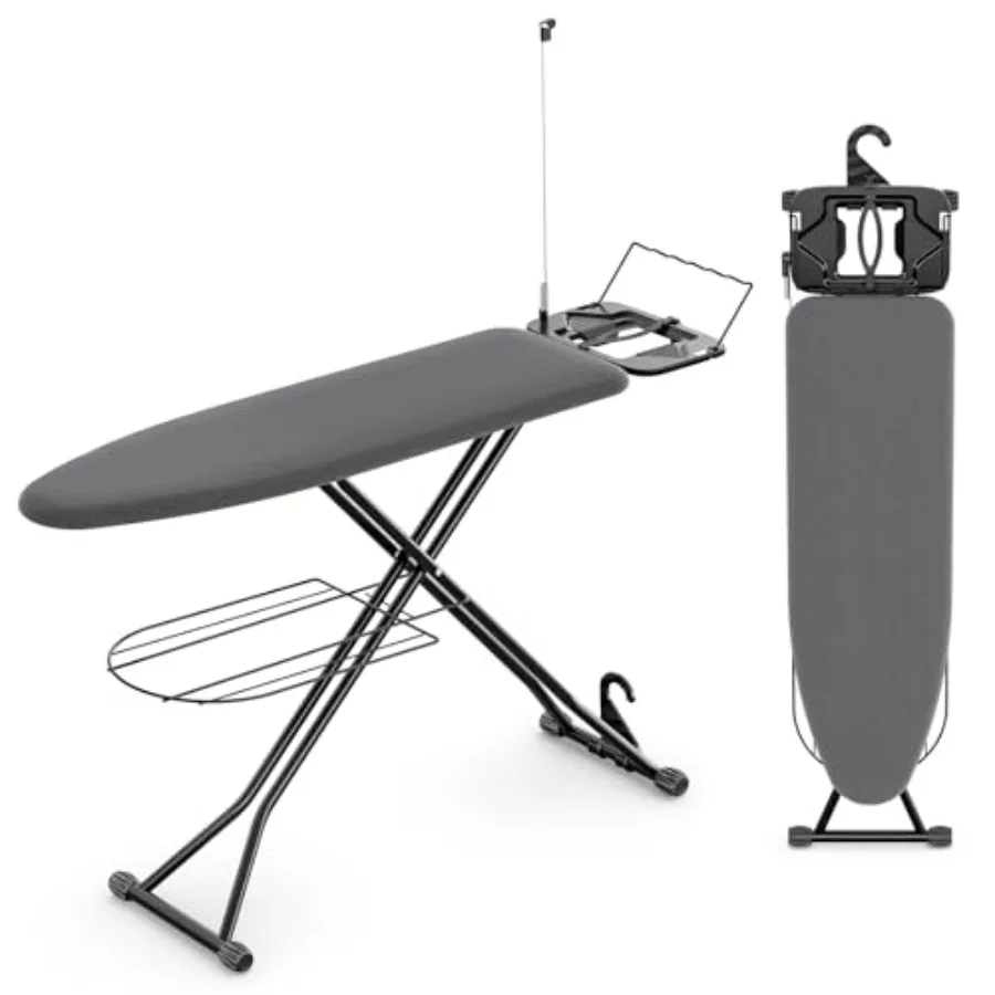 Ironing Board, Compact Iron Board Full Size with Extra Thick Cover, 7 Adjustable Heights Stand with Hanger and Iron Rest, Large
Ironing Board, Compact Iron Board Full Size with Extra Thick Cover, 7 Adjustable Heights Stand with Hanger and Iron Rest, Large
