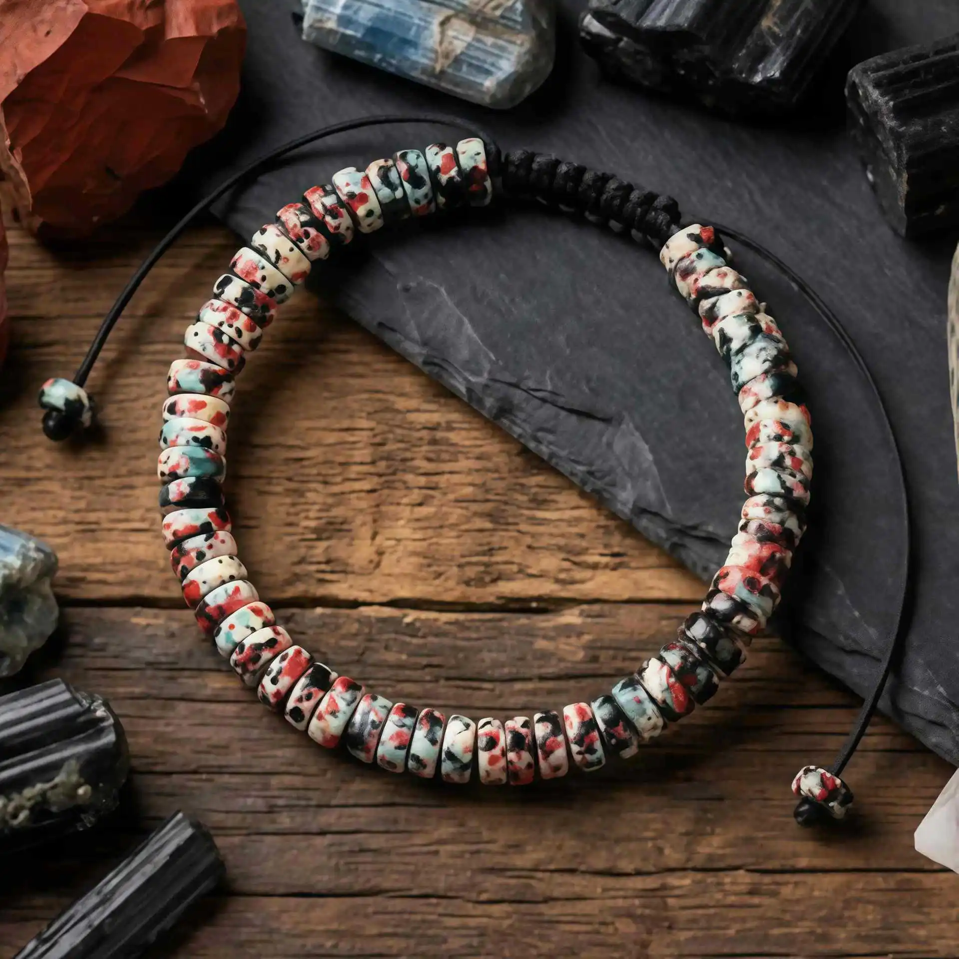 Bohemian Natural Turquoise 6mm Round Slice Beaded Bracelet Handmade Woven Colorful Natural Stone Charm Bracelet Unisex
Bohemian Natural Turquoise 6mm Round Slice Beaded Bracelet Handmade Woven Colorful Natural Stone Charm Bracelet Unisex