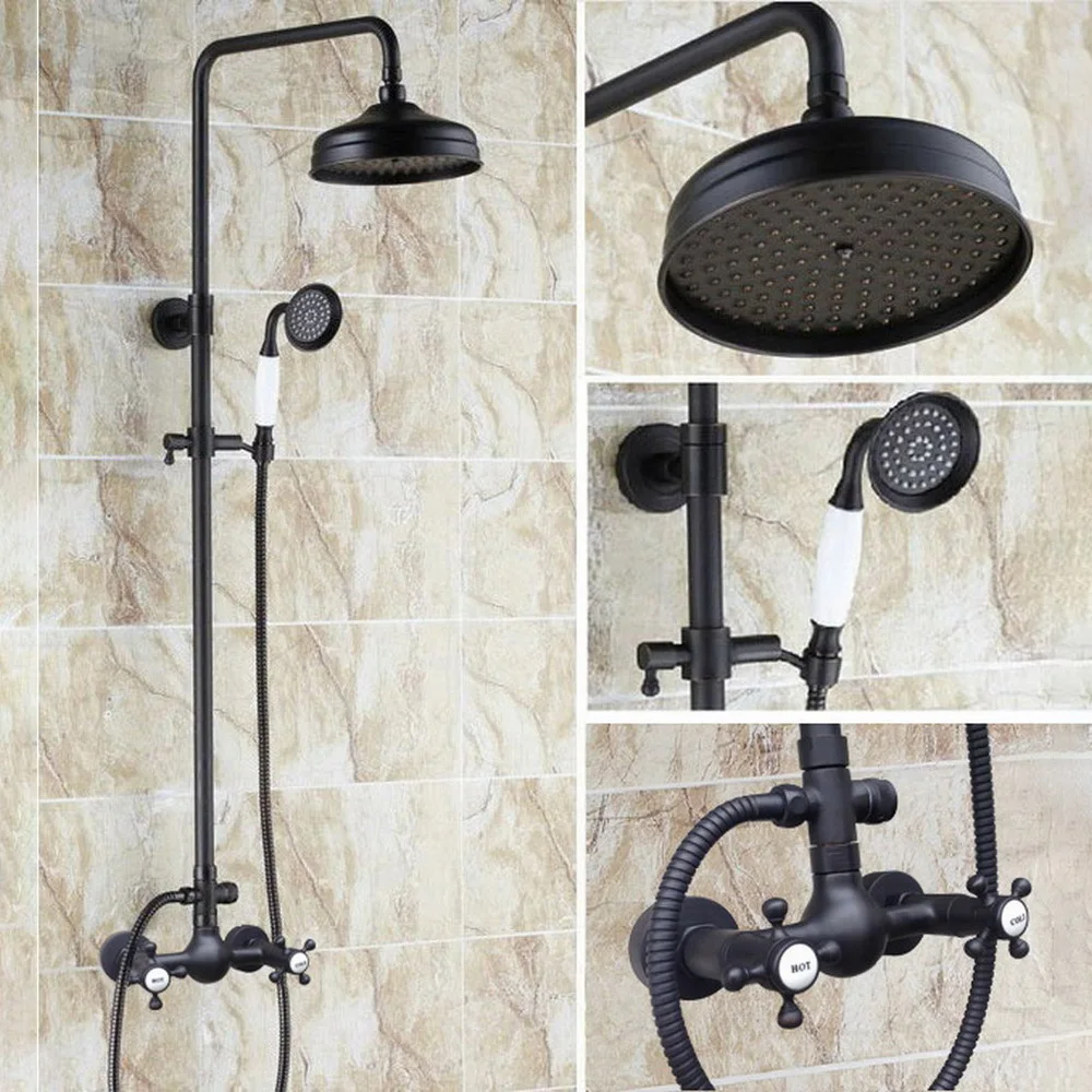 Black Oil Rubbed Bronze Bathroom Rain Shower Faucet Set Mixer Tap Wall Mounted ars498
Black Oil Rubbed Bronze Bathroom Rain Shower Faucet Set Mixer Tap Wall Mounted ars498