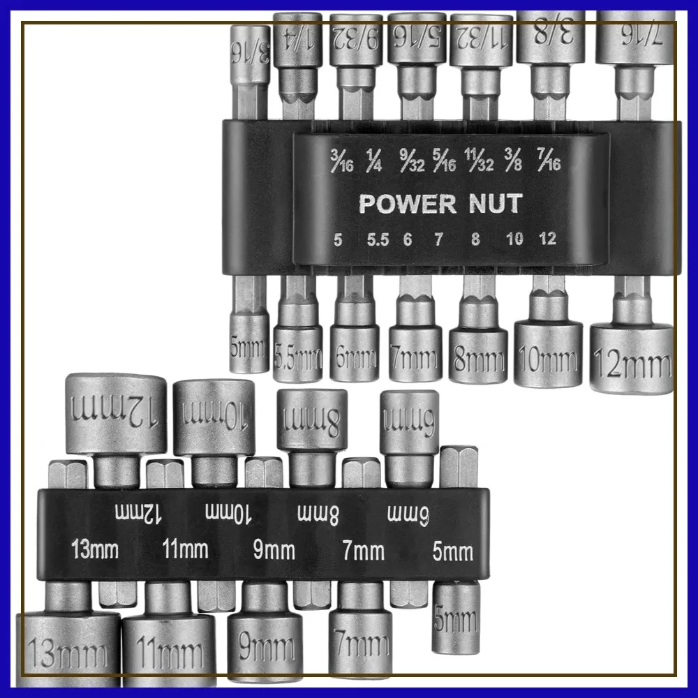 23 Pcs Power Nut Driver Drill Bit Set, 1/4'' Hex Shank Impact Socket Wrench Kit for Electric Drills & Screwdrivers
23 Pcs Power Nut Driver Drill Bit Set, 1/4'' Hex Shank Impact Socket Wrench Kit for Electric Drills & Screwdrivers