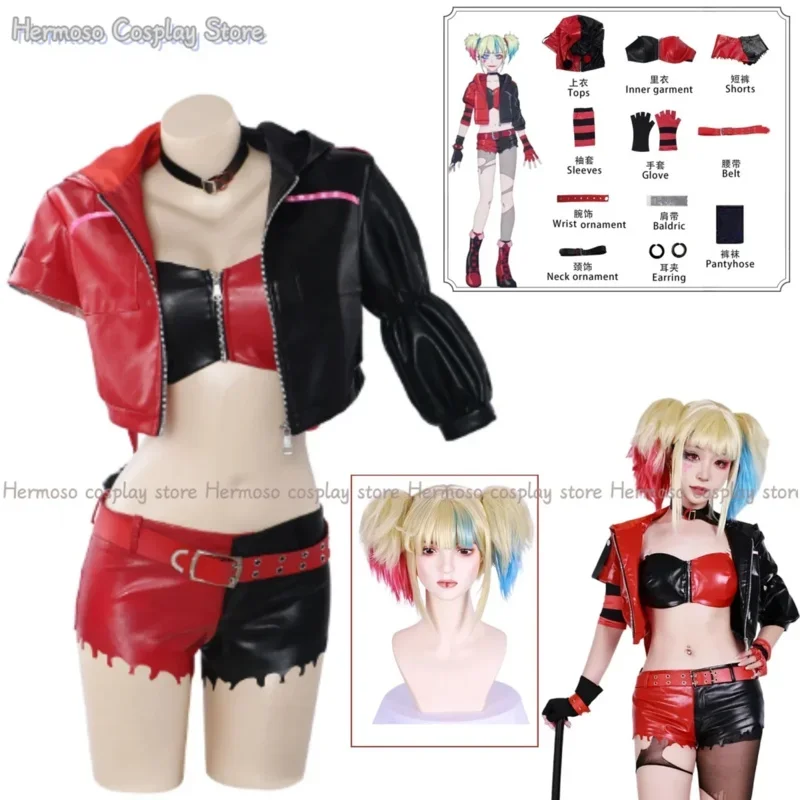 Harley cosplay costume anime cosplay Joker girl patrol Halloween set wig clown woman uniform$0$k
Harley cosplay costume anime cosplay Joker girl patrol Halloween set wig clown woman uniform$0$k