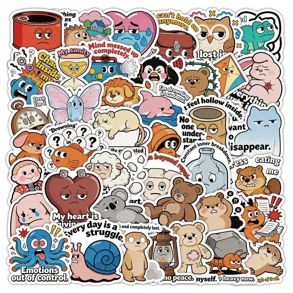 50-100PCS Cartoon Mental Collapse Stickers Graffiti Decoration Helmets Stationery Notebook Rewards Skateboard Water Cup Stickers
50-100PCS Cartoon Mental Collapse Stickers Graffiti Decoration Helmets Stationery Notebook Rewards Skateboard Water Cup Stickers