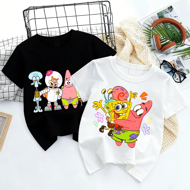 Милая футболка с изображением Спанч Боба, хлопковая уличная одежда для мальчиков и девочек, детские повседневные футболки с короткими рукавами, одежда для игр, топы, подарок для детей
Милая футболка с изображением Спанч Боба, хлопковая уличная одежда для мальчиков и девочек, детские повседневные футболки с короткими рукавами, одежда для игр, топы, подарок для детей