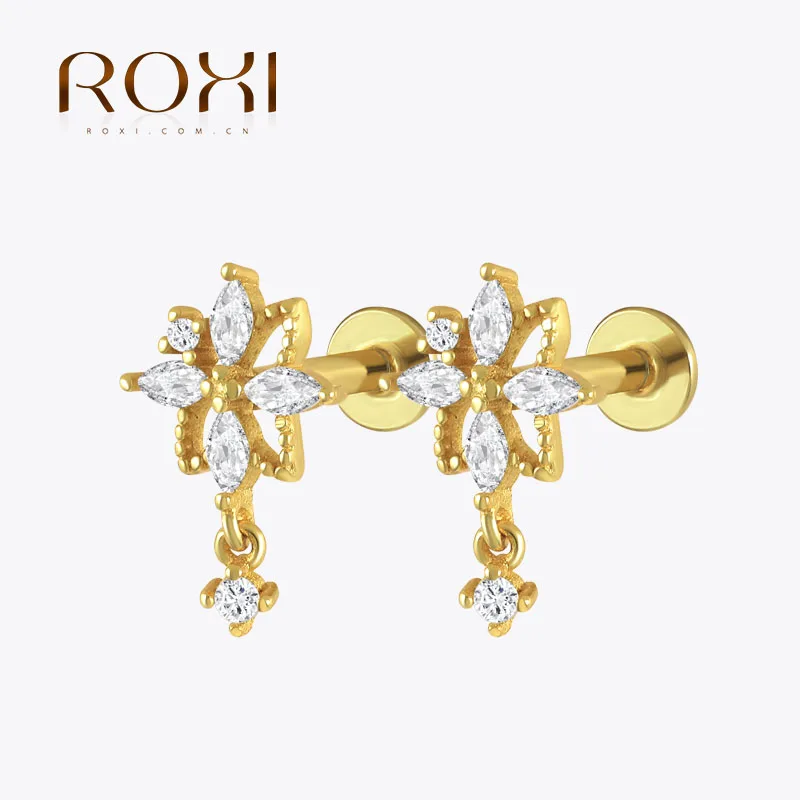 ROXI 925 Sterling Silver Flat Back Stud Earring 925 Wedding Daily Wear Earrings For Women Flower Pattern With Zircon Piercing
ROXI 925 Sterling Silver Flat Back Stud Earring 925 Wedding Daily Wear Earrings For Women Flower Pattern With Zircon Piercing