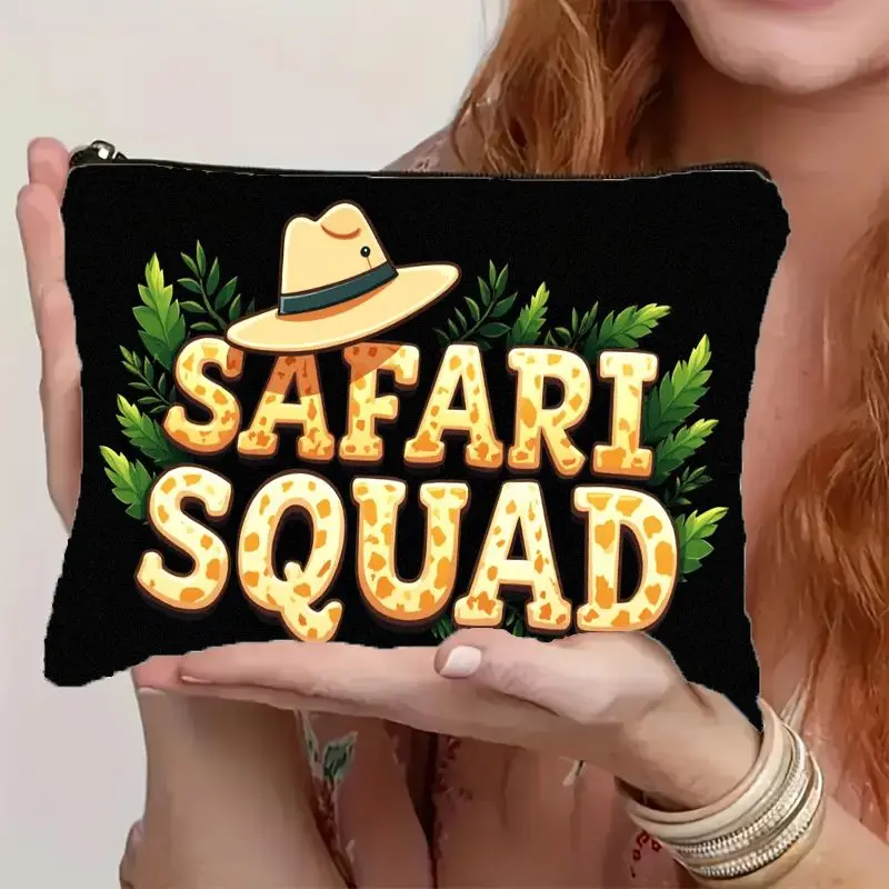 Safari Squad Graphic Cosmetic Toiletry Organizer Bag Lightweight Zippered Makeup Pouch with Giraffe Print Letters Vacation Gifts
Safari Squad Graphic Cosmetic Toiletry Organizer Bag Lightweight Zippered Makeup Pouch with Giraffe Print Letters Vacation Gifts
