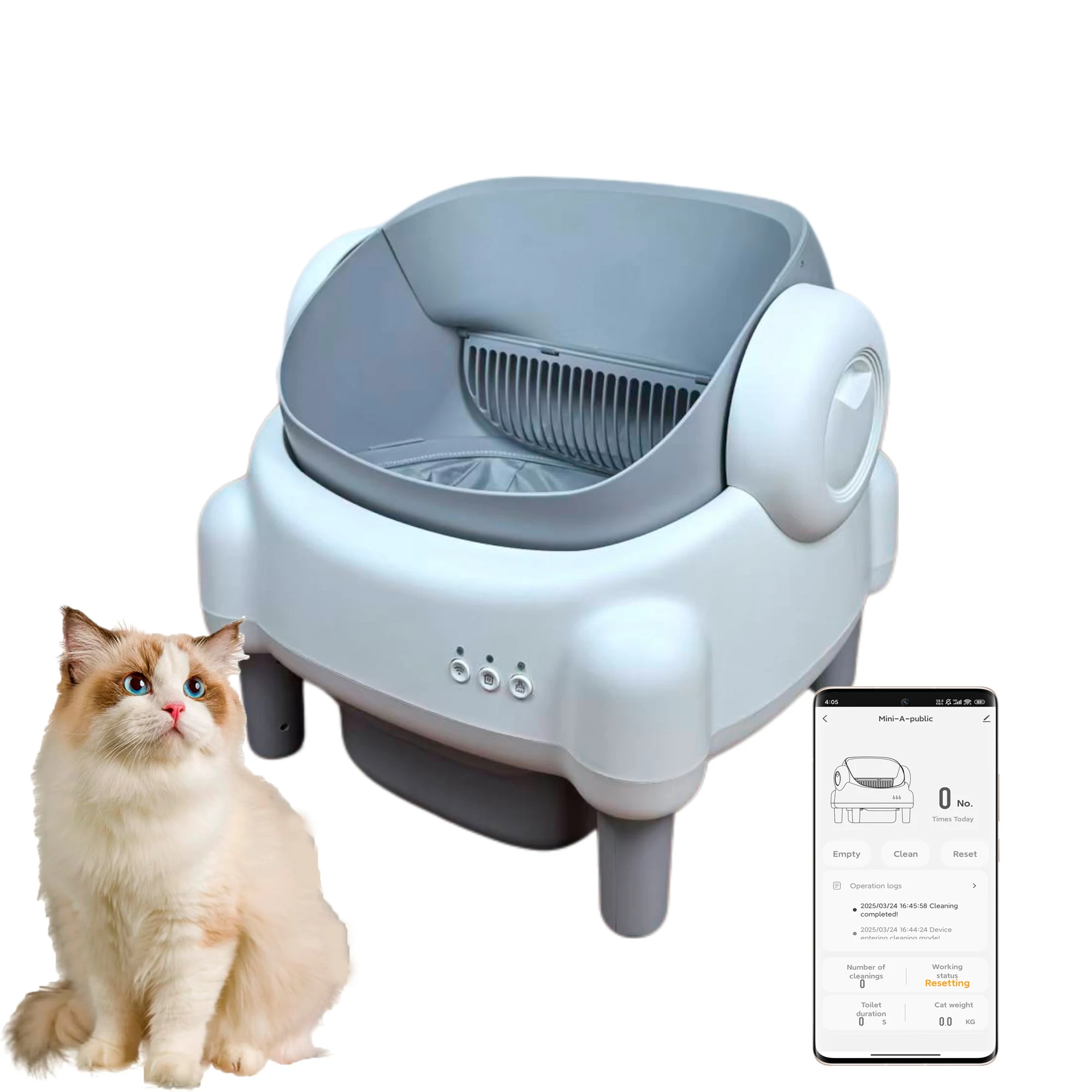 New Design 65L so Large Space Smart Cat Toilet Easy Clean Small Footprint Self Cleaning Automatic Cat Litter Box
New Design 65L so Large Space Smart Cat Toilet Easy Clean Small Footprint Self Cleaning Automatic Cat Litter Box