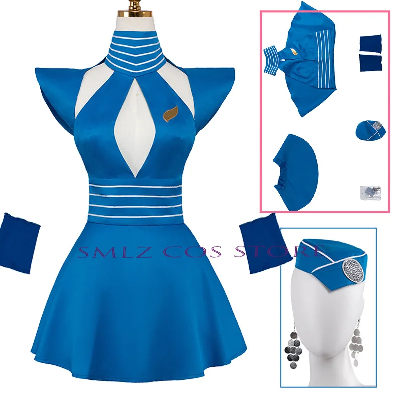 Flight Attendant Britney Cosplay Anime Slave 4 U Spears Costume Women Sexy Blue Dress Hat Set Party Role Play Outfit for Women
Flight Attendant Britney Cosplay Anime Slave 4 U Spears Costume Women Sexy Blue Dress Hat Set Party Role Play Outfit for Women