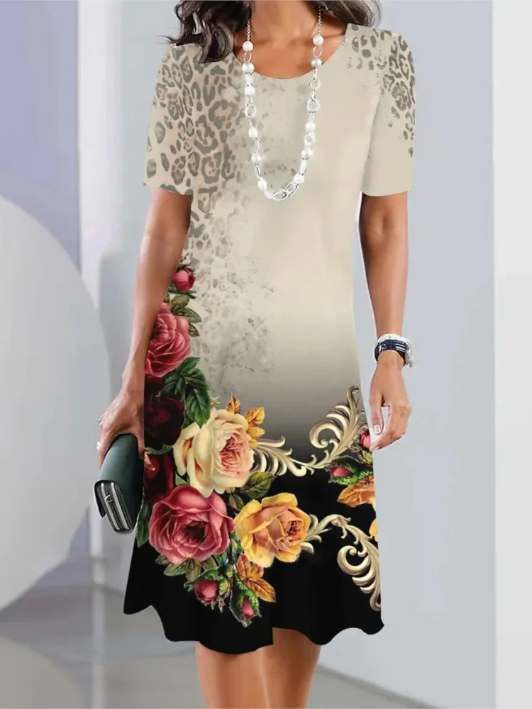 Fashion O-neck Short Sleeve Midi Dresses 2025 Summer For Women Harajuku 3d Print Dress Casual Female Holiday Loose Dress
Fashion O-neck Short Sleeve Midi Dresses 2025 Summer For Women Harajuku 3d Print Dress Casual Female Holiday Loose Dress