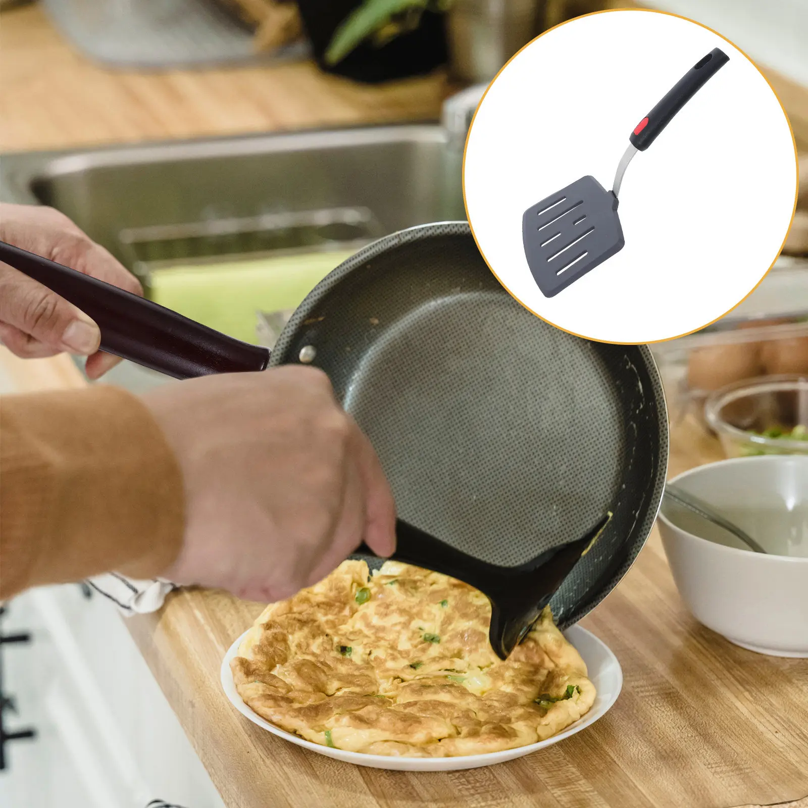 Wide Silicone Spatula Heat Resistant Turner for Nonstick Cookware Slotted Kitchen Cooking Utensil Pancakes Eggs Fish
Wide Silicone Spatula Heat Resistant Turner for Nonstick Cookware Slotted Kitchen Cooking Utensil Pancakes Eggs Fish