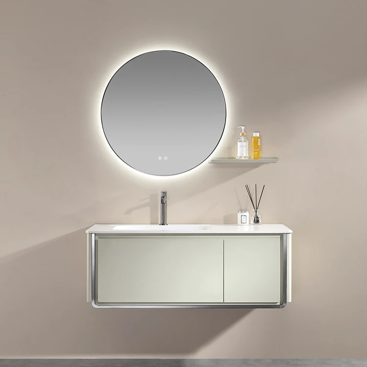 Small Modern Stainless Steel LED Mirrored Bathroom Wall-Mounted Dresser with Pull-Out Drawer Storage Cabinet for Apartmentpromot
Small Modern Stainless Steel LED Mirrored Bathroom Wall-Mounted Dresser with Pull-Out Drawer Storage Cabinet for Apartmentpromot