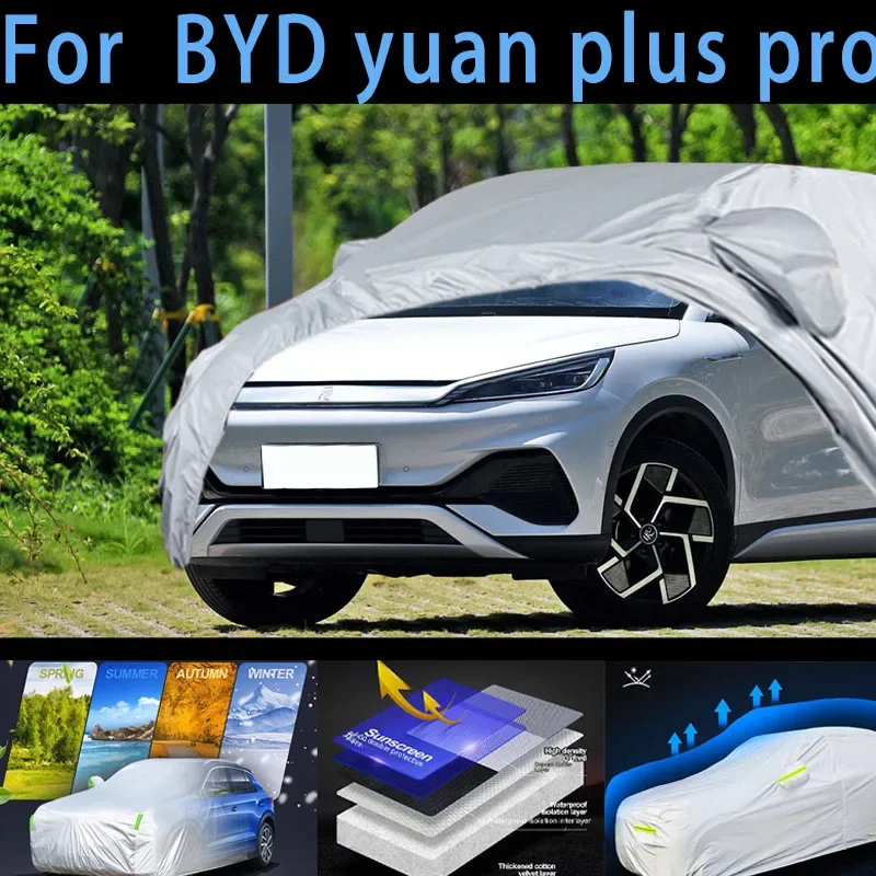For BYD yuan plus pro Car protective cover,sun protection,rain protection, UV protection,dust prevention auto paint protective
For BYD yuan plus pro Car protective cover,sun protection,rain protection, UV protection,dust prevention auto paint protective