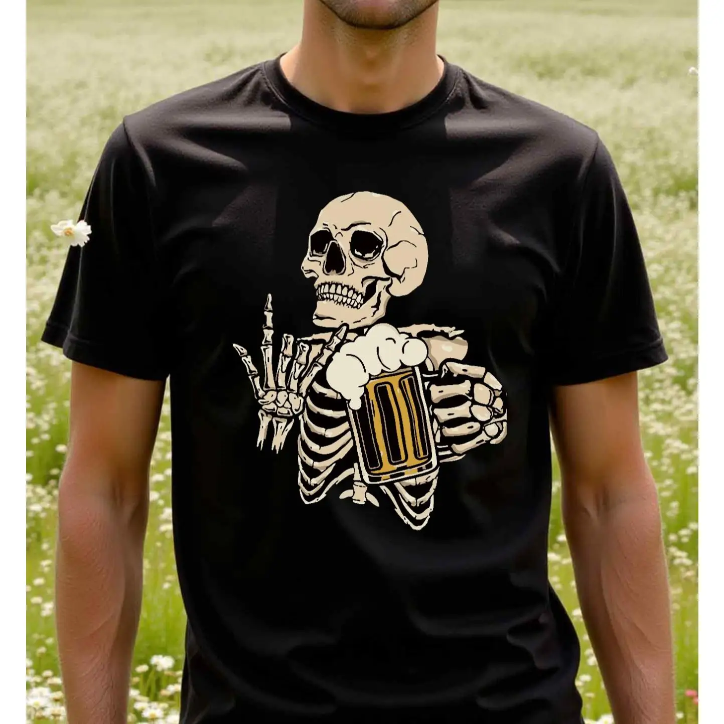 Men'S Skeleton Drinking Beer Graphic T-Shirt - 100% Cotton, Crew Neck, Short Sleeve, Regular Fit, Casual Weekend Wear,All-Season
Men'S Skeleton Drinking Beer Graphic T-Shirt - 100% Cotton, Crew Neck, Short Sleeve, Regular Fit, Casual Weekend Wear,All-Season