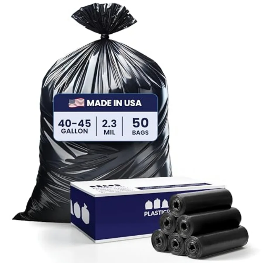 40-45 Gallon Trash Bags │ 2.3 Mil │ Black Heavy Duty Garbage Can Liners │ 40" x 46" 50 Count
40-45 Gallon Trash Bags │ 2.3 Mil │ Black Heavy Duty Garbage Can Liners │ 40" x 46" 50 Count