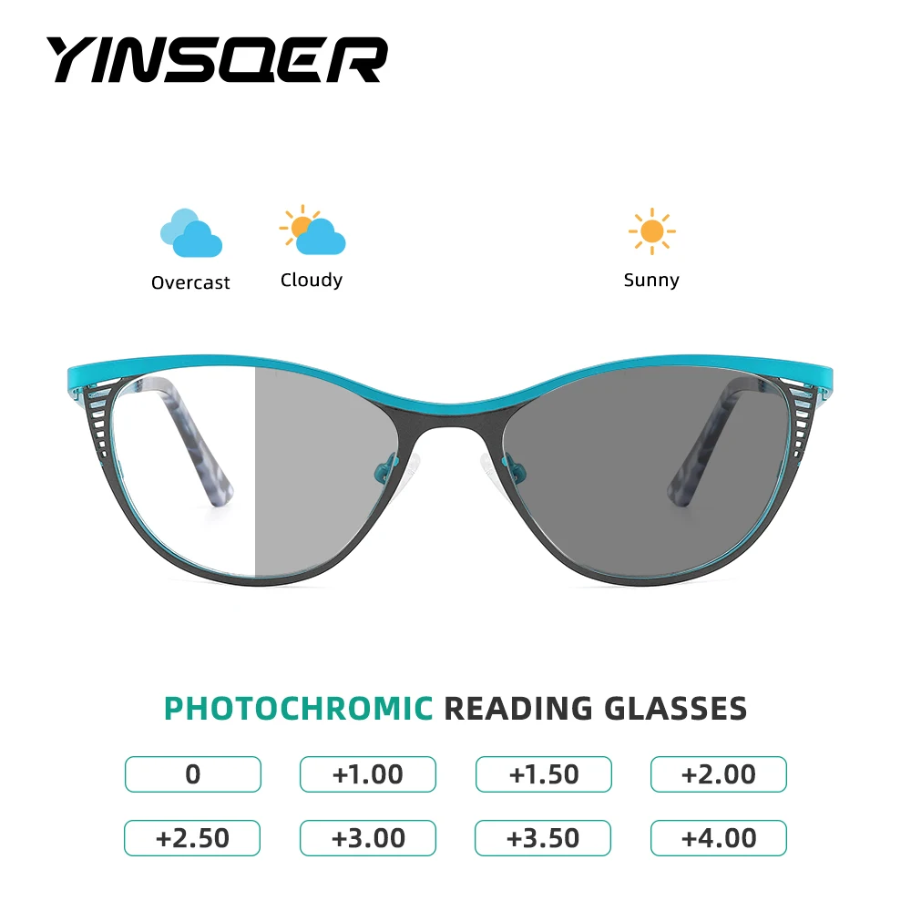 YINSQER Elegant Photochromic Reading Glasses for Women Cat-Eye Metal Frame Lightweight Photochromic Sunglasses Reading Eyeglass
YINSQER Elegant Photochromic Reading Glasses for Women Cat-Eye Metal Frame Lightweight Photochromic Sunglasses Reading Eyeglass