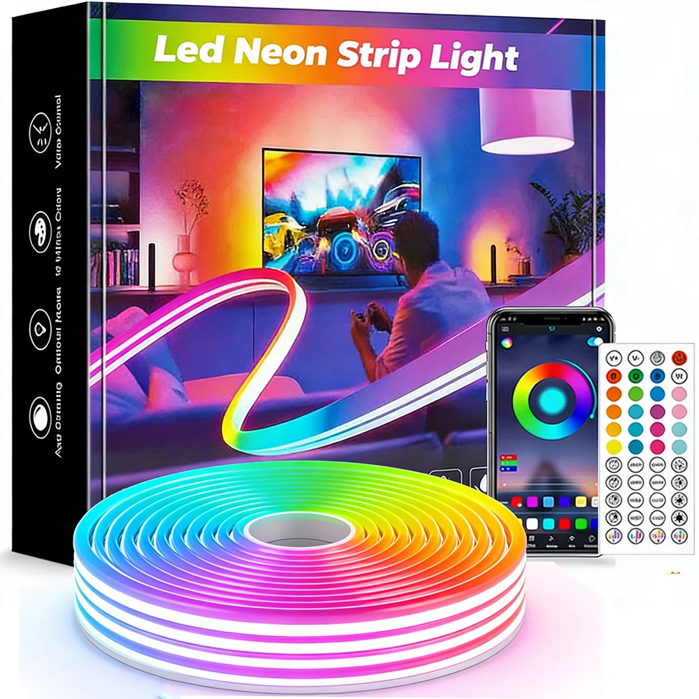 DC24V RGB Неоновые светодиодные ленты с приложением и дистанционным управлением Неоновый веревочный светильник Синхронизация музыки Водонепроницаемая гибкая лампа для внутреннего и наружного декора
DC24V RGB Неоновые светодиодные ленты с приложением и дистанционным управлением Неоновый веревочный светильник Синхронизация музыки Водонепроницаемая гибкая лампа для внутреннего и наружного декора