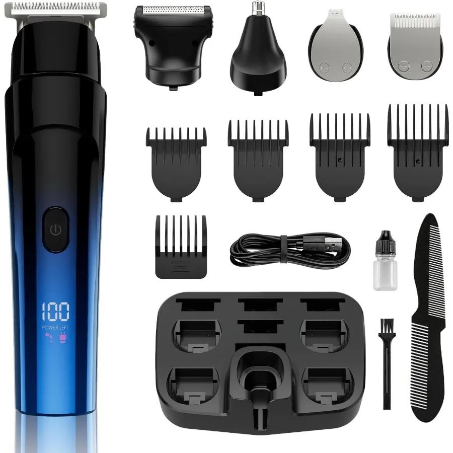 Beard Trimmer for Men 5in1 Cordless Hair Clipper Kit with Foil Razor Waterproof Body Nose Ear Groomer Precision Trimming for Be
Beard Trimmer for Men 5in1 Cordless Hair Clipper Kit with Foil Razor Waterproof Body Nose Ear Groomer Precision Trimming for Be