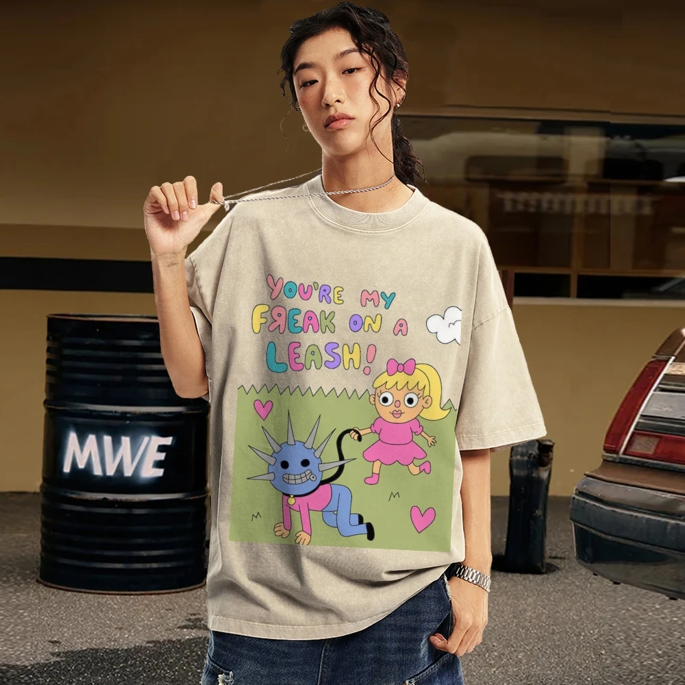 Trendy Fun Graphic Tee Vintage Washed T-Shirt 90s Oversize Short-Sleeved Men And Women Casual Crew Neck Street Hip-Hop Clothes
Trendy Fun Graphic Tee Vintage Washed T-Shirt 90s Oversize Short-Sleeved Men And Women Casual Crew Neck Street Hip-Hop Clothes