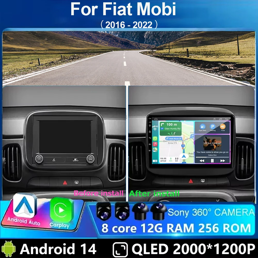 Android14 QLED For Fiat Mobi 2016 2017 2018 -2022 Car Radio Multimedia Video Player GPS Navigation Stereo Carplay 4G WIFI No DVD
Android14 QLED For Fiat Mobi 2016 2017 2018 -2022 Car Radio Multimedia Video Player GPS Navigation Stereo Carplay 4G WIFI No DVD