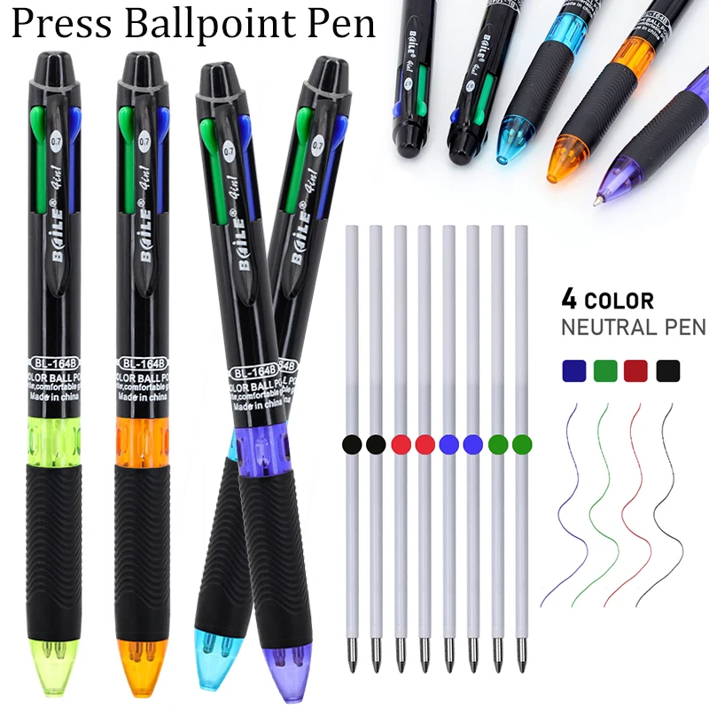 Creative Retractable 4 In 1 Multifunction Ballpoint Pens Set with 0.7mm 4 Color Refills, for School Writing Supplies
Creative Retractable 4 In 1 Multifunction Ballpoint Pens Set with 0.7mm 4 Color Refills, for School Writing Supplies