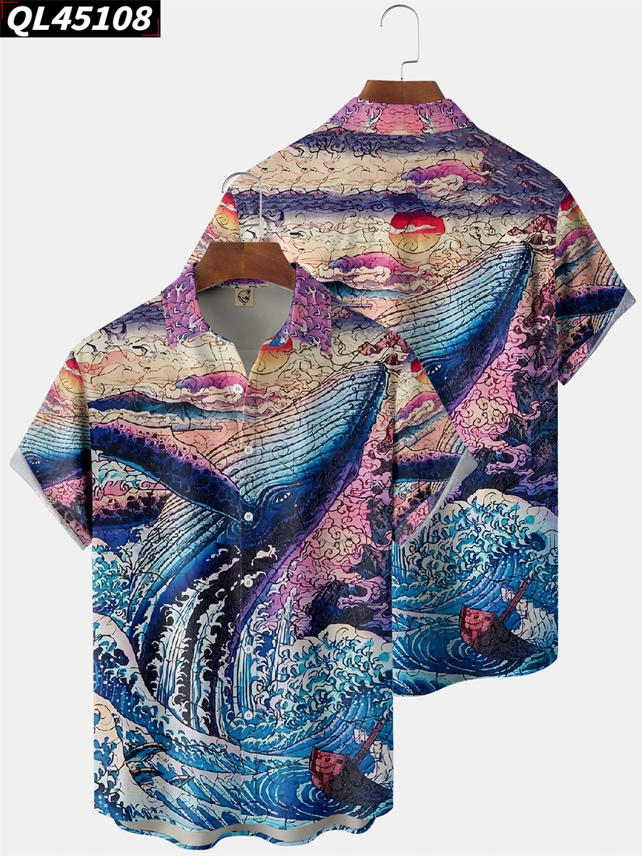 Summer Casual Short Sleeve Tops Fashion Men Hawaiian Print Shirt Streetwear Button Clothing
Summer Casual Short Sleeve Tops Fashion Men Hawaiian Print Shirt Streetwear Button Clothing