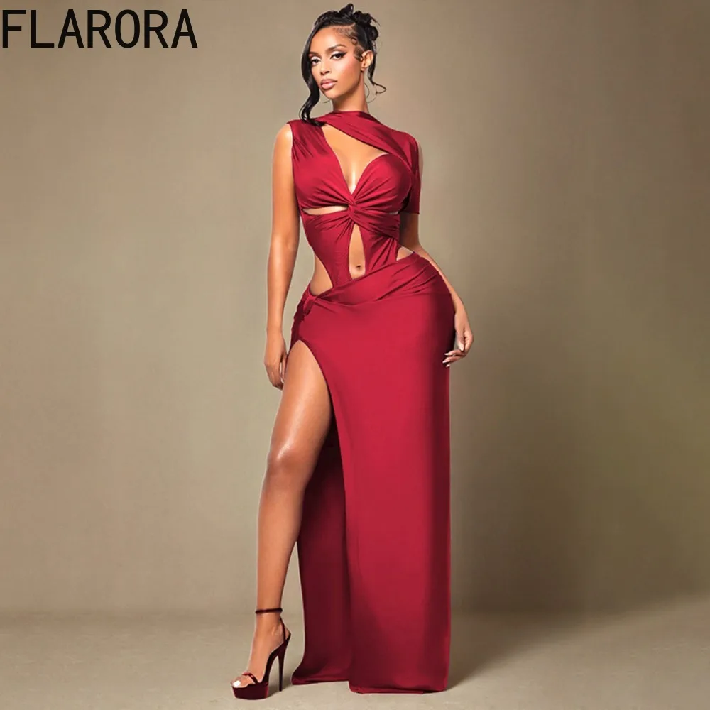 FLARORA Sexy Chic Hollow Out Dress Woman Solid Sleeveless Off Shoulder knot Split Bodycon Maxi Dress Evening Long Party Gown
FLARORA Sexy Chic Hollow Out Dress Woman Solid Sleeveless Off Shoulder knot Split Bodycon Maxi Dress Evening Long Party Gown