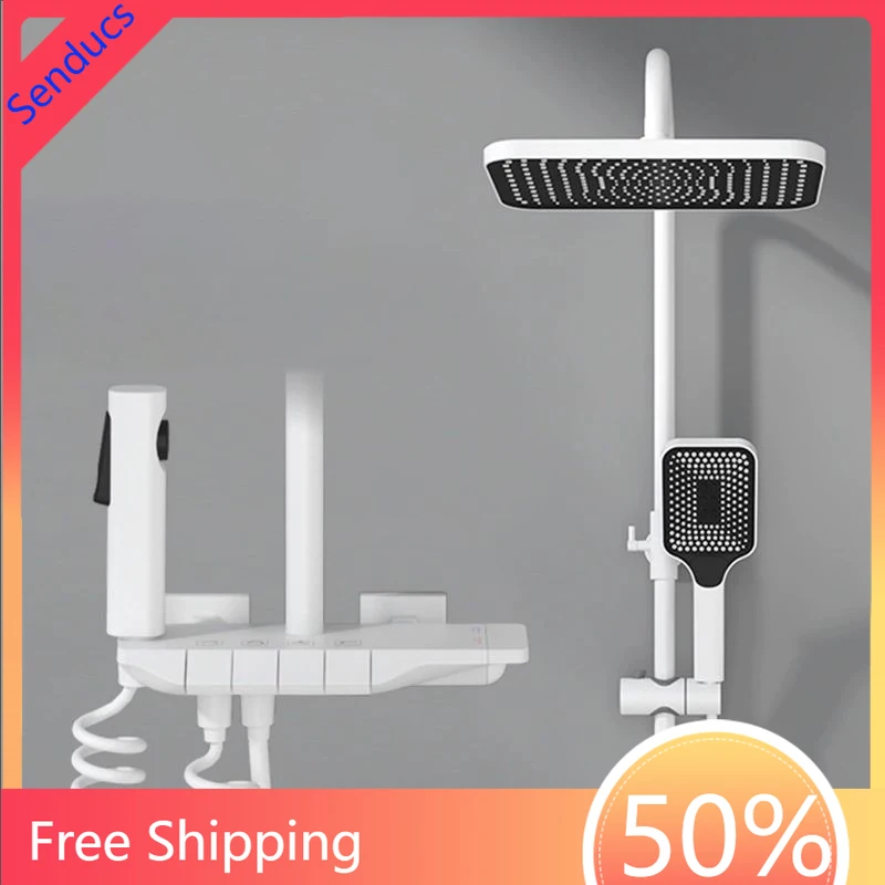 Gold Piano Shower System, Aluminum Bathroom Shower Fixture with Rainfall Head, Hot Cold Mixer Faucet Piano Bathroom Shower Set
Gold Piano Shower System, Aluminum Bathroom Shower Fixture with Rainfall Head, Hot Cold Mixer Faucet Piano Bathroom Shower Set