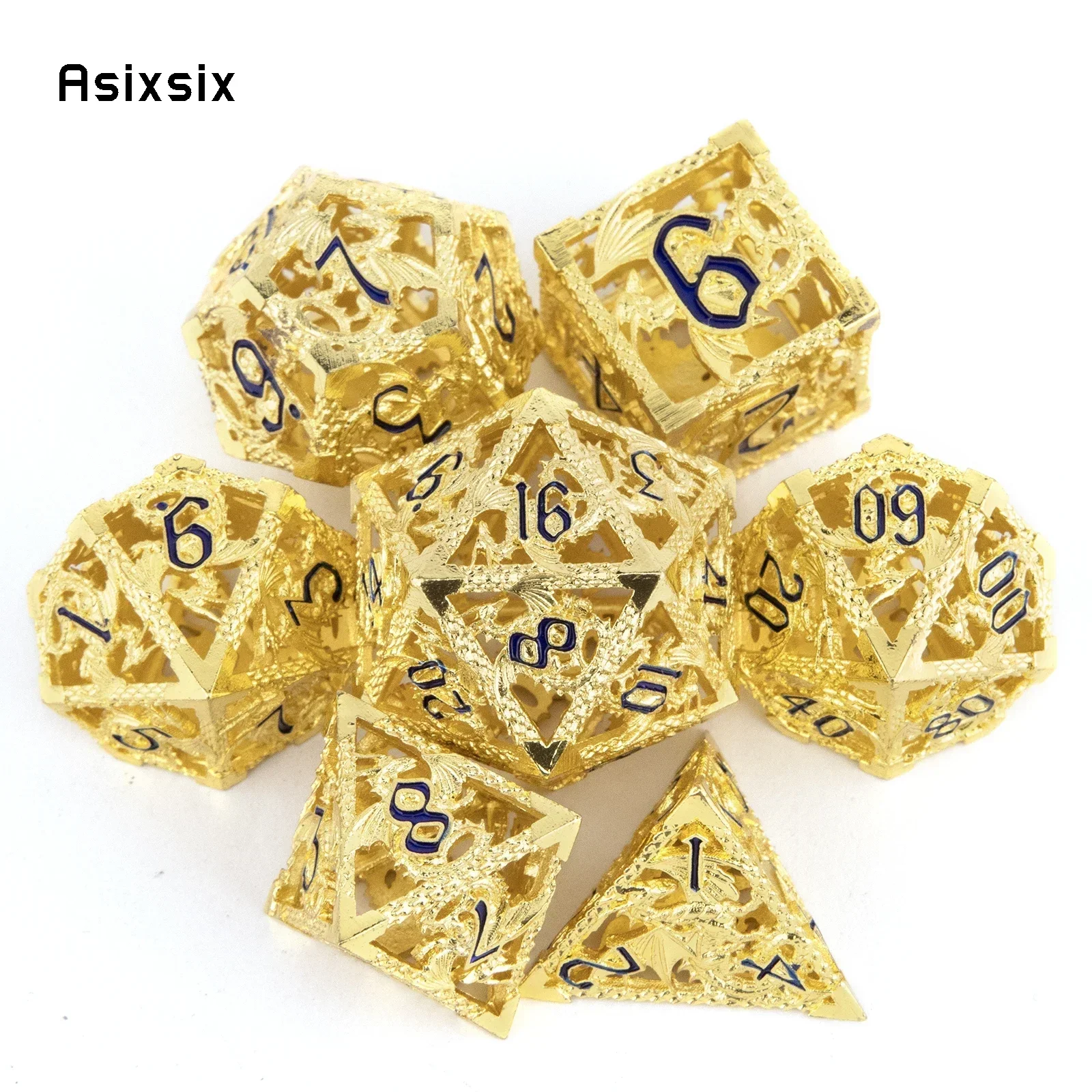 7 Pcs Golden Black Flying Dragon Metal Dice Hollow Metal Polyhedral Dice Set Suitable For Role-Playing Dice PropBoard Game Gift
7 Pcs Golden Black Flying Dragon Metal Dice Hollow Metal Polyhedral Dice Set Suitable For Role-Playing Dice PropBoard Game Gift
