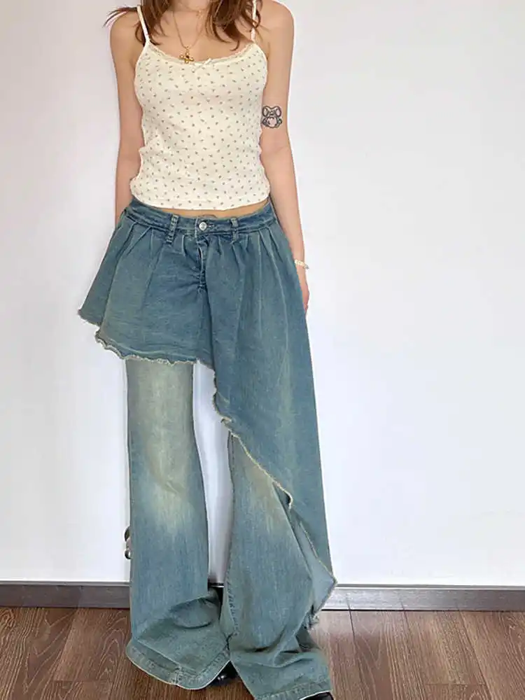 Blue Womens Jeans High Waist Straight Baggy Denim Pants Streetwear American Fashion Gradient 2024 Female Wide Leg Denim Trouser
Blue Womens Jeans High Waist Straight Baggy Denim Pants Streetwear American Fashion Gradient 2024 Female Wide Leg Denim Trouser