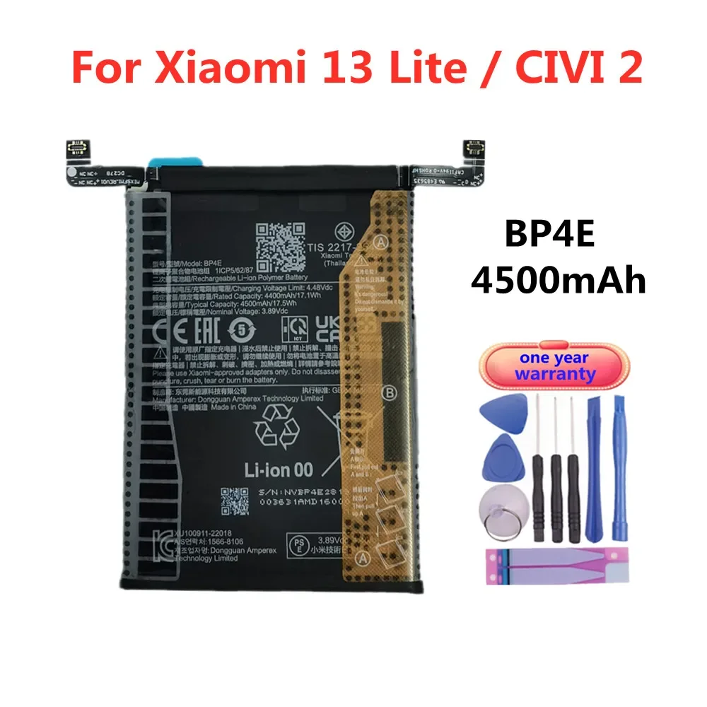 100% New High capacity Battery BP4E For Mi 13 Lite Xiaomi CIVI 2 Batteries 4500mAh
100% New High capacity Battery BP4E For Mi 13 Lite Xiaomi CIVI 2 Batteries 4500mAh