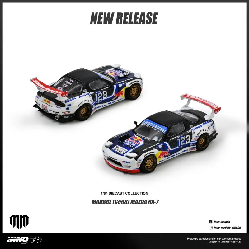 INNO 1:64 Mazda RX-7 MAD MIKE MADBUL Gen8 die-cast alloy car model, a gift for friends, an adult collection decoration item.
INNO 1:64 Mazda RX-7 MAD MIKE MADBUL Gen8 die-cast alloy car model, a gift for friends, an adult collection decoration item.