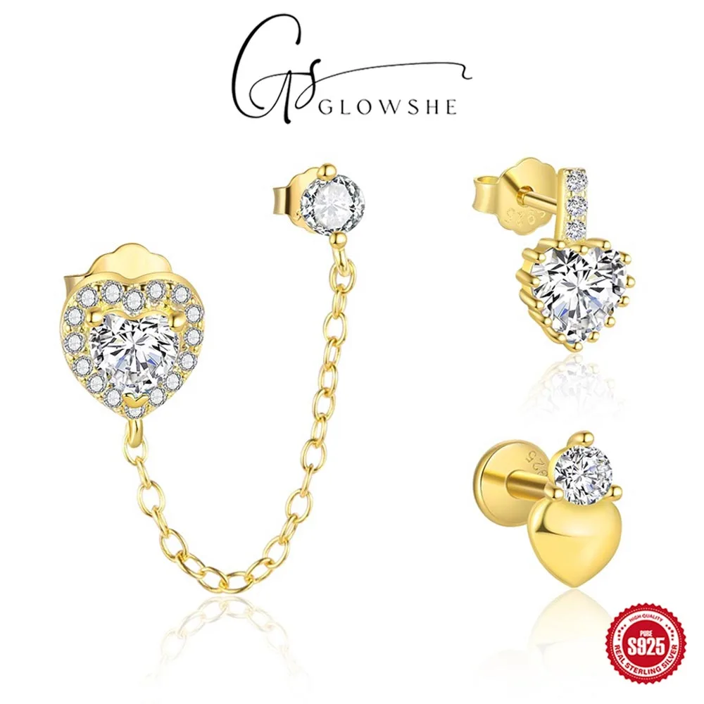 Glowshe 925 Sterling Silver Zircon Heart Chain Earrings 2025 New Design Fine Jewelry Set Women's Charm Statement Earrings Gift
Glowshe 925 Sterling Silver Zircon Heart Chain Earrings 2025 New Design Fine Jewelry Set Women's Charm Statement Earrings Gift