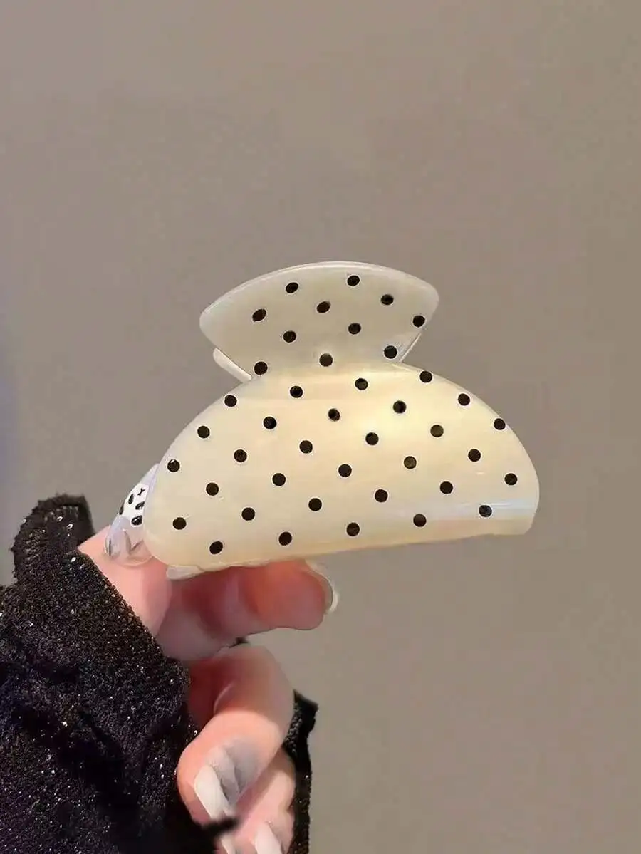 Womens Milky White Black Polka Dot Plastic Hair Claw Clips Fashion Minimalist Accessory For Daily Casual Party
Womens Milky White Black Polka Dot Plastic Hair Claw Clips Fashion Minimalist Accessory For Daily Casual Party