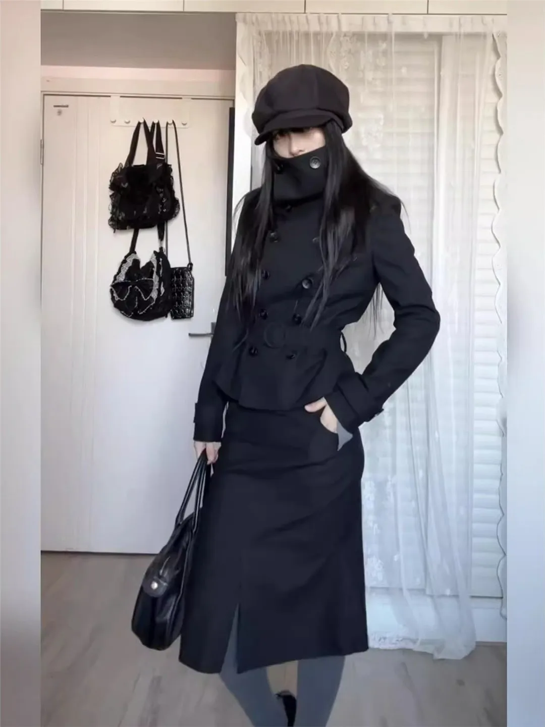 Elegant plus Size Black Double-Breasted Jacket And Fish Tail Skirt Set for Women Luxury Sensation High-Quality Fashion
Elegant plus Size Black Double-Breasted Jacket And Fish Tail Skirt Set for Women Luxury Sensation High-Quality Fashion