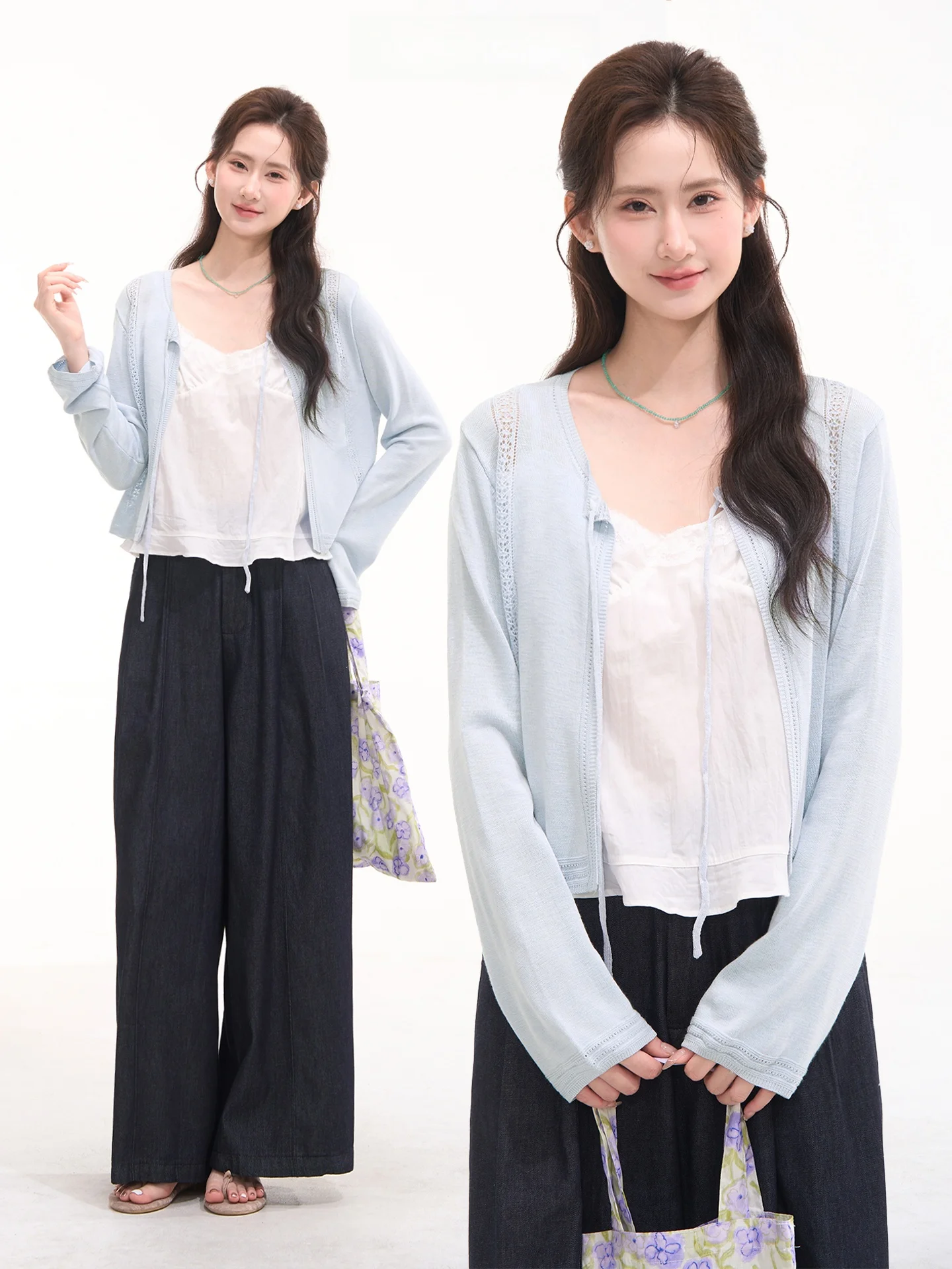Korean Style Women's Knitted Open Cardigan Hollow out Belted Summer Top Polyester Fiber Long Sleeve Short Length Loose Fit
Korean Style Women's Knitted Open Cardigan Hollow out Belted Summer Top Polyester Fiber Long Sleeve Short Length Loose Fit