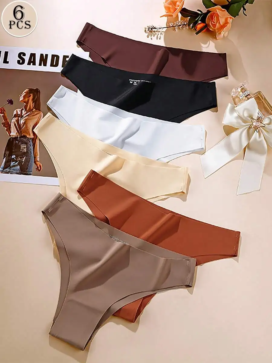Aofeiqike 6pcs Seamless Fitness Underwear For Women, Ice Silk Sports & Yoga Style, Sexy Briefs, Comfortable & Breathable, French Countryside Sweet Style Triangle Panties, Slimming Ladies Underwear: Multi-Color Options, Seamless Design, Comfortable & Skin-
Aofeiqike 6pcs Seamless Fitness Underwear For Women, Ice Silk Sports & Yoga Style, Sexy Briefs, Comfortable & Breathable, French Countryside Sweet Style Triangle Panties, Slimming Ladies Underwear: Multi-Color Options, Seamless Design, Comfortable & Skin-