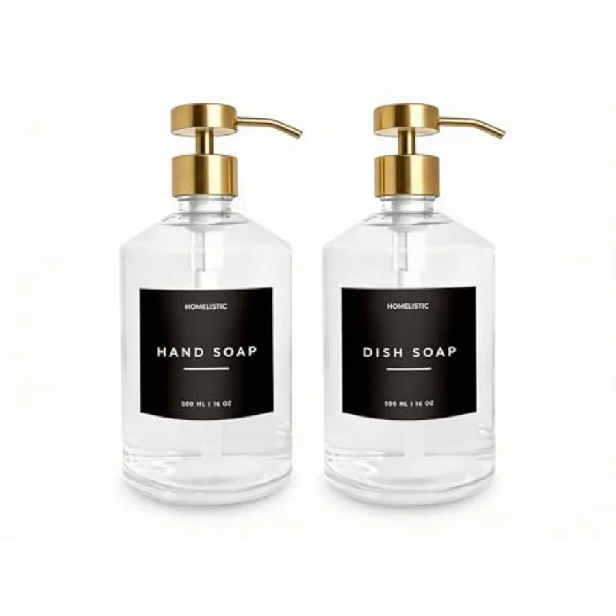 Glass Soap Dispenser Set with Champagne Gold Pump 16oz Refillable Kitchen and Bathroom Soap Dispensers 2 Pack Rust-Resistant St
Glass Soap Dispenser Set with Champagne Gold Pump 16oz Refillable Kitchen and Bathroom Soap Dispensers 2 Pack Rust-Resistant St