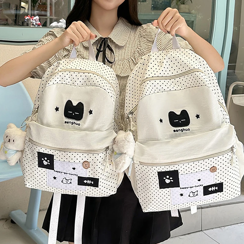 2026 Korean Fashion Sweet Backpack Trendy Women Kawaii Dot Schoolbags New Y2k Aesthetic Cute Students Backpacks All Match Preppy
2026 Korean Fashion Sweet Backpack Trendy Women Kawaii Dot Schoolbags New Y2k Aesthetic Cute Students Backpacks All Match Preppy