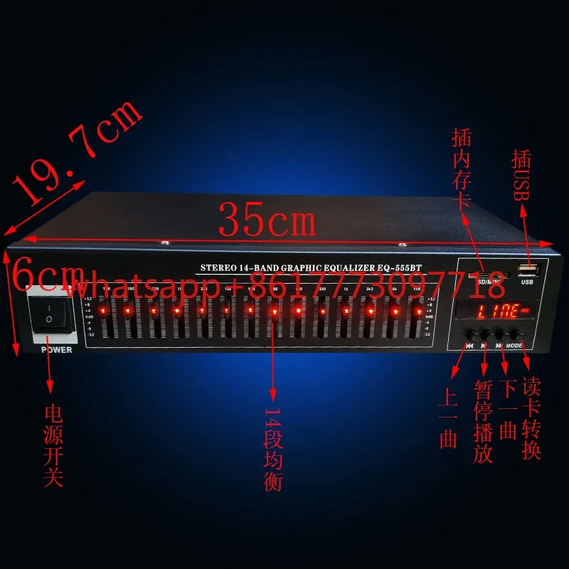 Y14-segment tuning, built-in Bluetooth plug-in U disk, stereo high school bass adjustment hifi fever, home EQ equalizer
Y14-segment tuning, built-in Bluetooth plug-in U disk, stereo high school bass adjustment hifi fever, home EQ equalizer