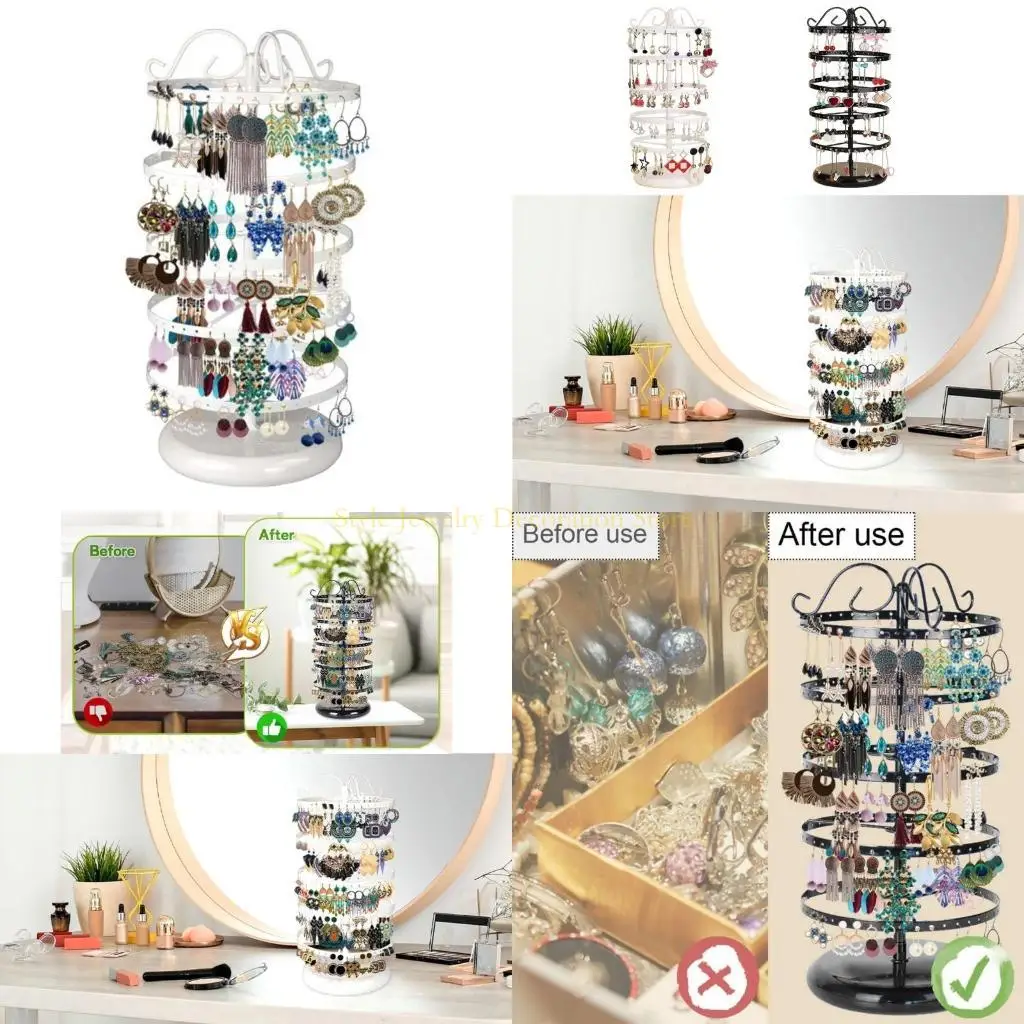 D46E 5 Tier Metal Rotating Earring Holder Jewelry Display Tower Rack for Women Girl
D46E 5 Tier Metal Rotating Earring Holder Jewelry Display Tower Rack for Women Girl