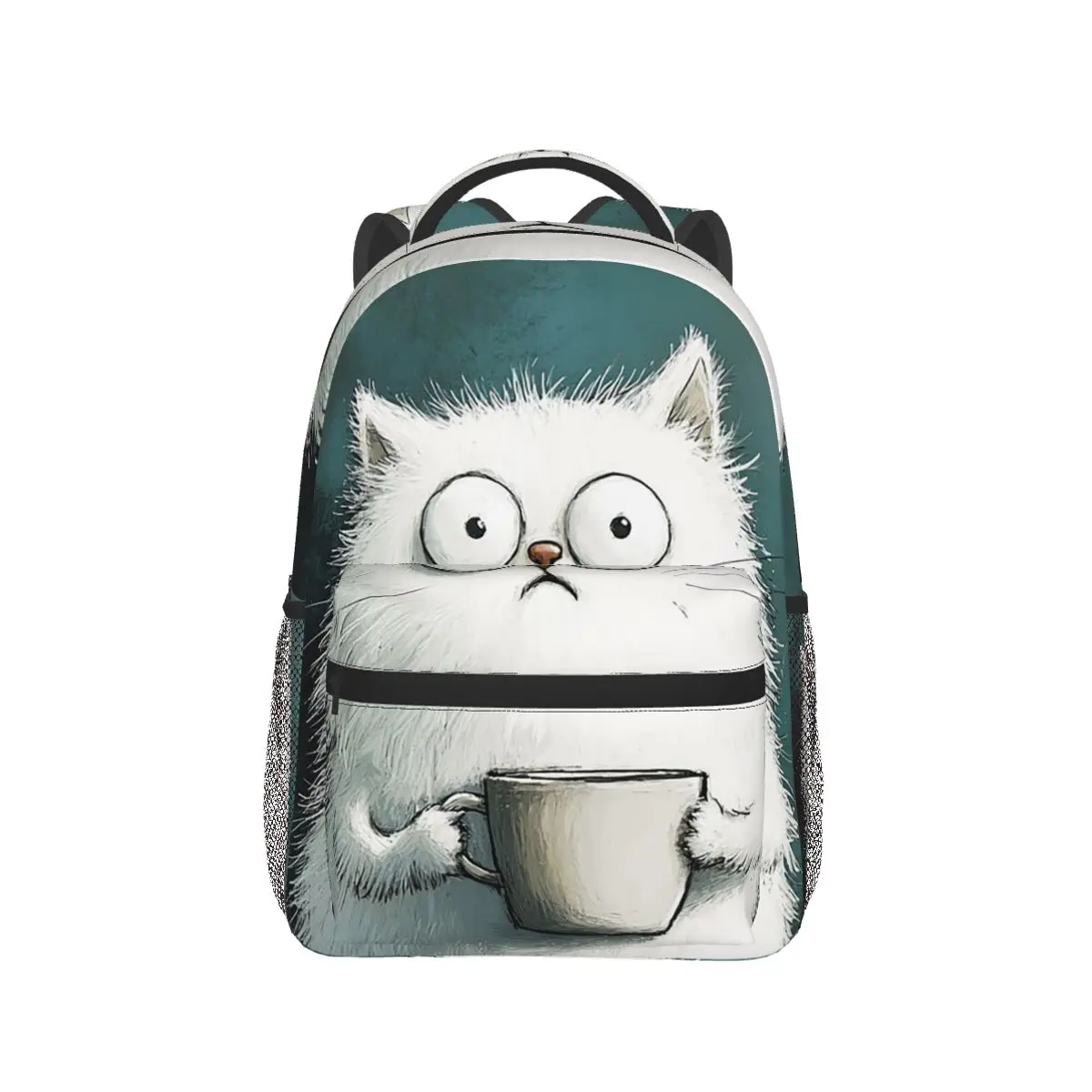 White Cat Holding Coffee Cup Backpack Hot Sale Daypack Large Capacity Children BookBag School Bag Shoulder Bags for Men Women
White Cat Holding Coffee Cup Backpack Hot Sale Daypack Large Capacity Children BookBag School Bag Shoulder Bags for Men Women