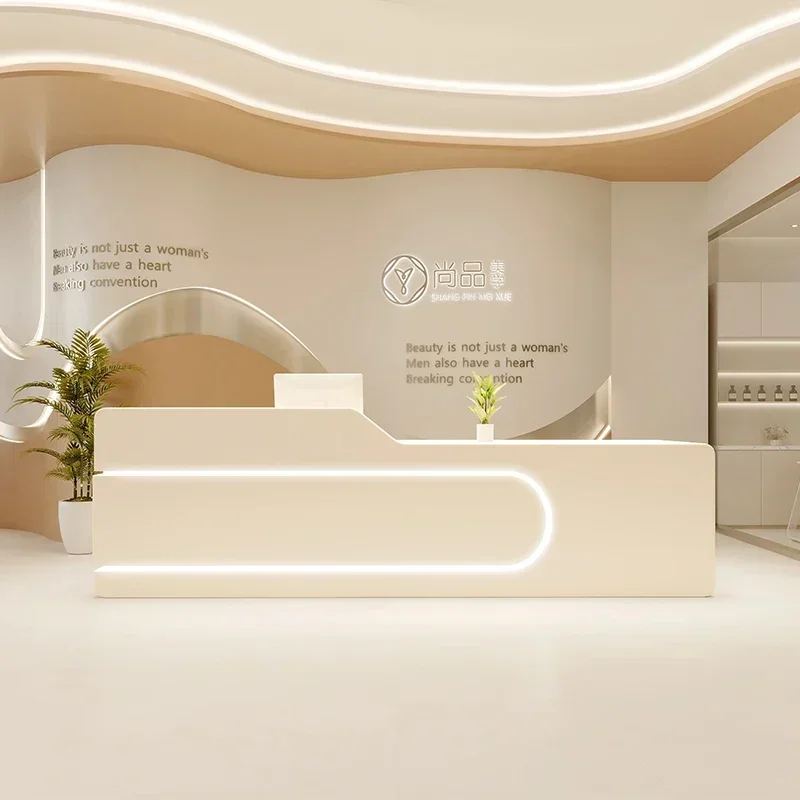 Modern Reception Counter Administrator Stand Lectern Simple Table Salon Desk Aesthetic Furniture Party Tables Beauty Center Help
Modern Reception Counter Administrator Stand Lectern Simple Table Salon Desk Aesthetic Furniture Party Tables Beauty Center Help