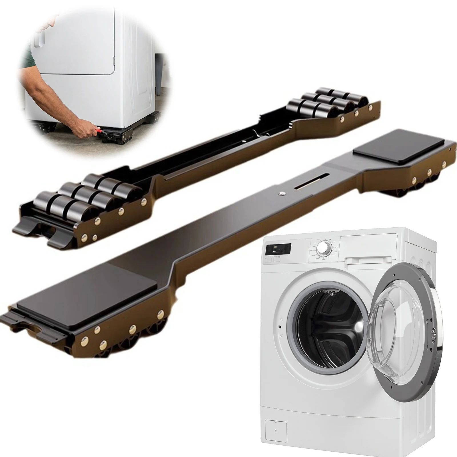 2Pcs Easily Move Furniture Base with Wheels 21-28in Adjustable 700Lbs Load Capacity for Moving Dryers Refrigerators Dishwashers
2Pcs Easily Move Furniture Base with Wheels 21-28in Adjustable 700Lbs Load Capacity for Moving Dryers Refrigerators Dishwashers