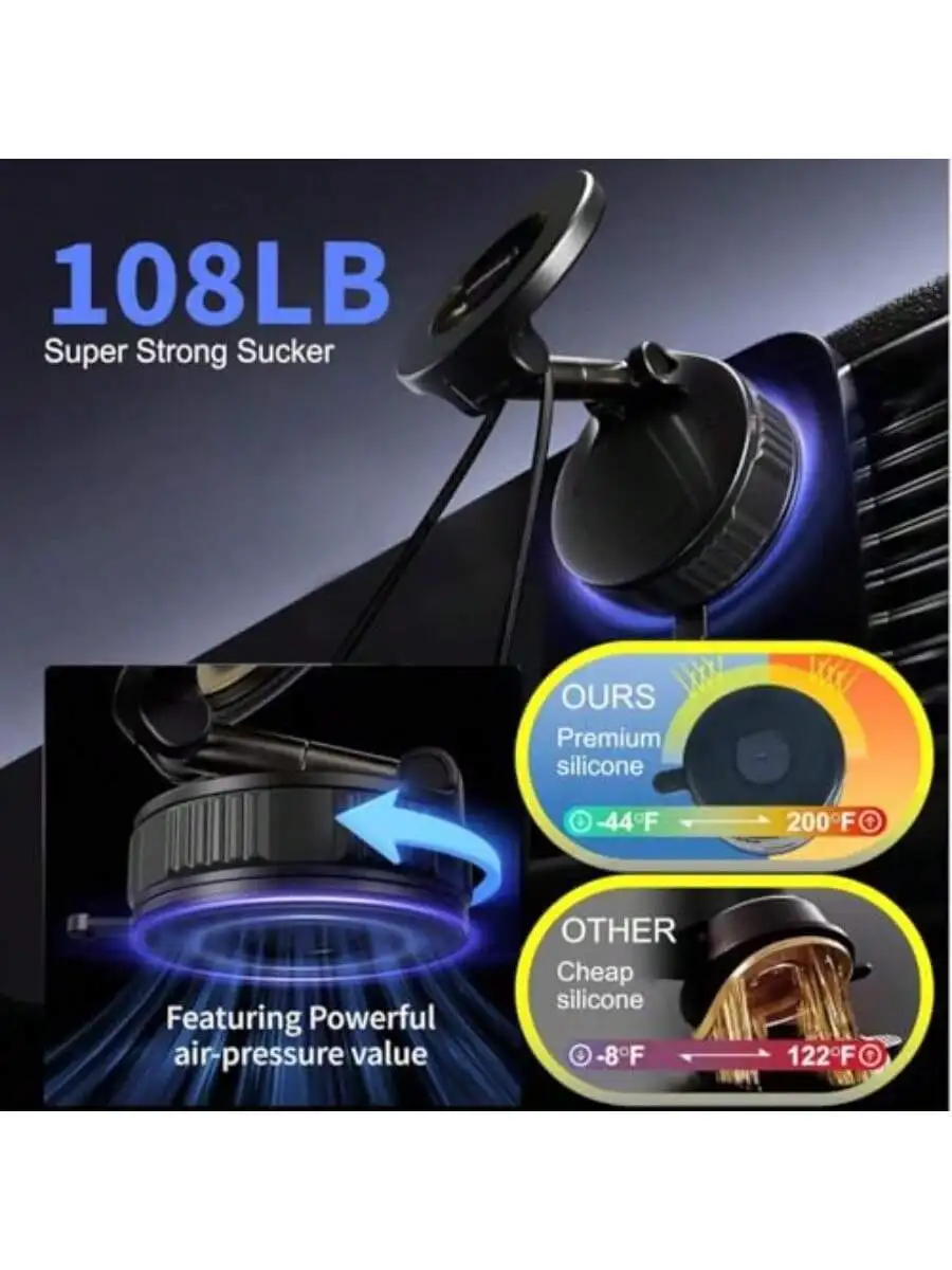 360° Adjustable Vacuum Suction Cup Phone Mount For Car Dashboard Windshield Magnetic Holder For iPhone Android
360° Adjustable Vacuum Suction Cup Phone Mount For Car Dashboard Windshield Magnetic Holder For iPhone Android