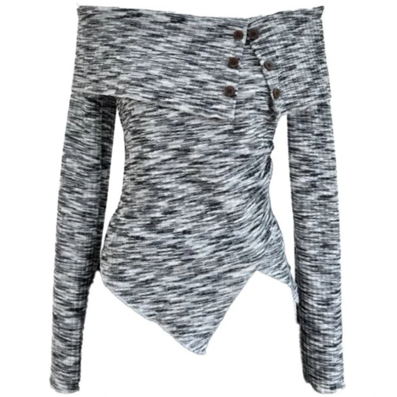 Y2K Slim Off Shoulder Irregular Short T Shirts Spring New Long Sleeve All-match Temperament Tops Fashion Sexy Women Clothing
Y2K Slim Off Shoulder Irregular Short T Shirts Spring New Long Sleeve All-match Temperament Tops Fashion Sexy Women Clothing