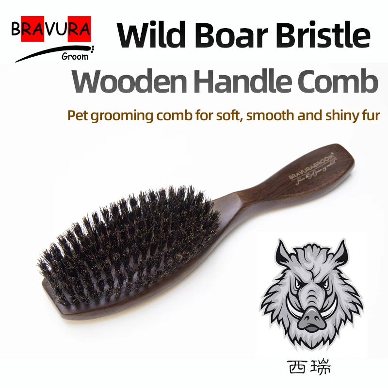 Pet Grooming Oval comb Brush Wild Boar Bristle Wooden Handle for soft, smooth and shiny fur Dogs & Cats Accessories
Pet Grooming Oval comb Brush Wild Boar Bristle Wooden Handle for soft, smooth and shiny fur Dogs & Cats Accessories