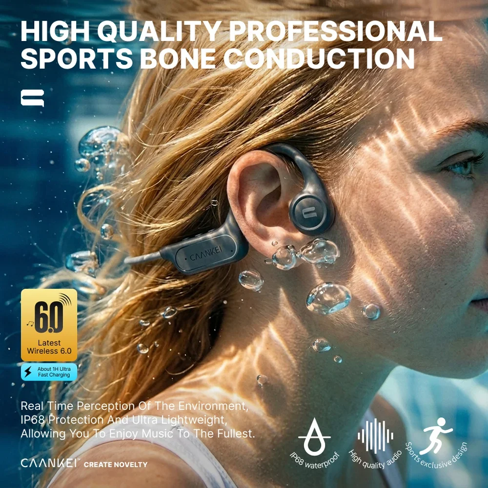 32GB Memory Bone Conduction Sports Earphones IP68 Waterproof and Dustproof Bluetooth Long Range Running and Swimming Earphones
32GB Memory Bone Conduction Sports Earphones IP68 Waterproof and Dustproof Bluetooth Long Range Running and Swimming Earphones