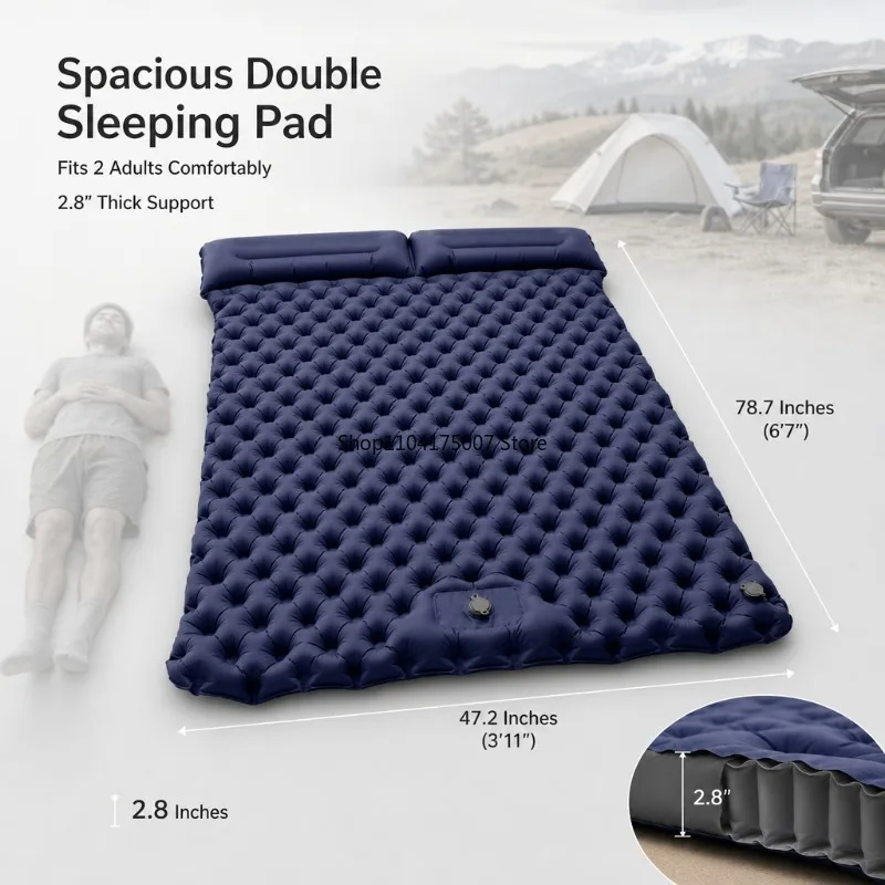 Double Sleeping Pad Outdoor Camping Double Inflatable Mattress Extra Wide Sleeping Pad Ultralight Folding Bed Air Mat Car Mat
Double Sleeping Pad Outdoor Camping Double Inflatable Mattress Extra Wide Sleeping Pad Ultralight Folding Bed Air Mat Car Mat