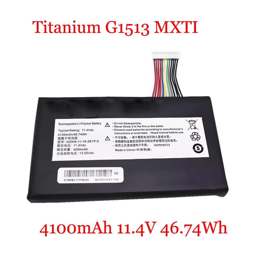Laptop Battery For Avell For Iron For Titanium G1513 MXTI 4100mAh 11.4V 46.74Wh New
Laptop Battery For Avell For Iron For Titanium G1513 MXTI 4100mAh 11.4V 46.74Wh New